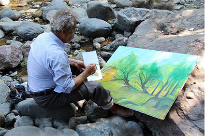 ورک‌شاپ نقاشی در دل طبیعت اردبیل