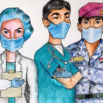 طراحی کارتون‌هایی با موضوع کرونا بوسیله کارتونیست عراقی